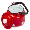 Enameled Tea Kettle Red White Polka-dot Enamelware Kettle 3.7-qt. (3.5