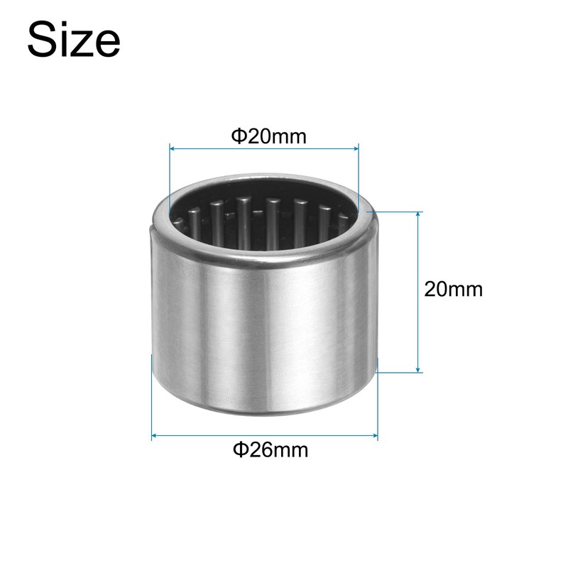 sourcing map 2 Pcs HK2020 Needle Roller Bearings One Way