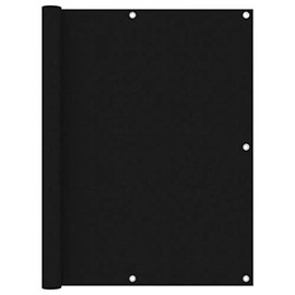 vidaXL Black Balcony Screen - Waterproof PU Coated Oxford Fabric - UV Protective - Easy Installation with Included PE Rope - 120x300 cm