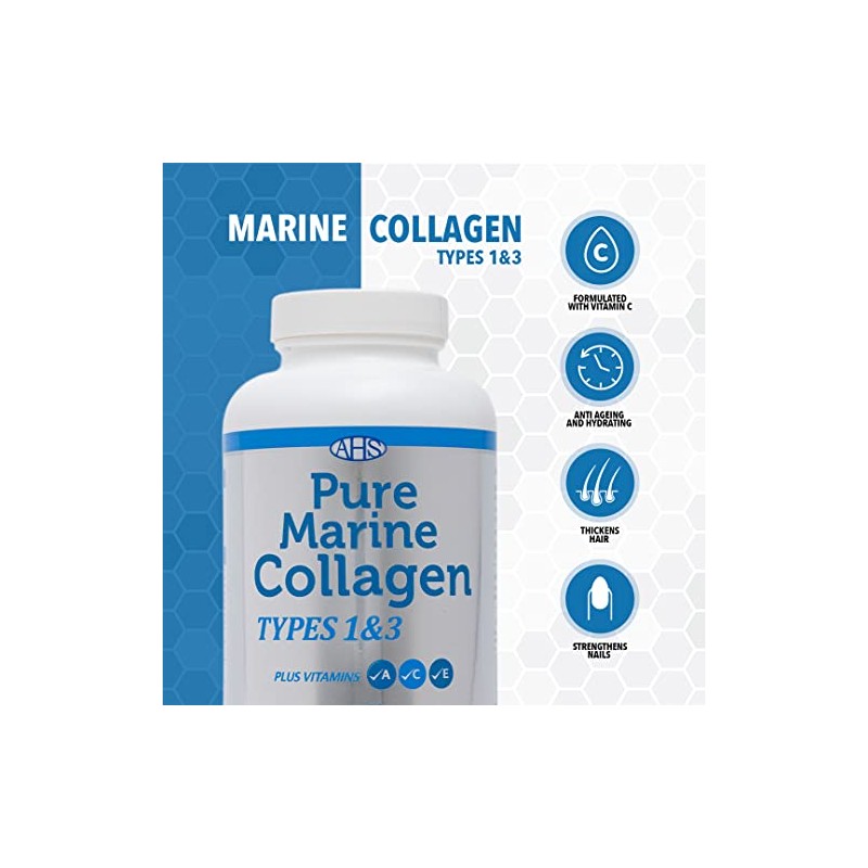 AHS Pure Marine Collagen Tablets, Types 1 & 3, with