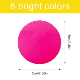 Sticky Notes, 560Sheets 8 Colors Round Shape Self Sticky Notes Pad, Bright Post Stickies, Super Sticky Notes Pad, Colour Sticky Notes for Office Home School Meeting(60mmx60mm)