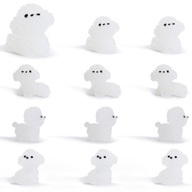 WELLACE Mini Resin Puppies 12 Pcs Dog Glow in The Dark Figures Tiny Animals Miniature Fairy Garden Accessories and Decorations Dollhouse Accessories