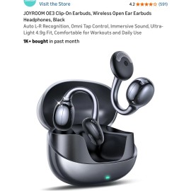 JOYROOM OE3 Clip-On Open Ear Earbuds Wireless Bluetooth Auto L-R Recognition Tap