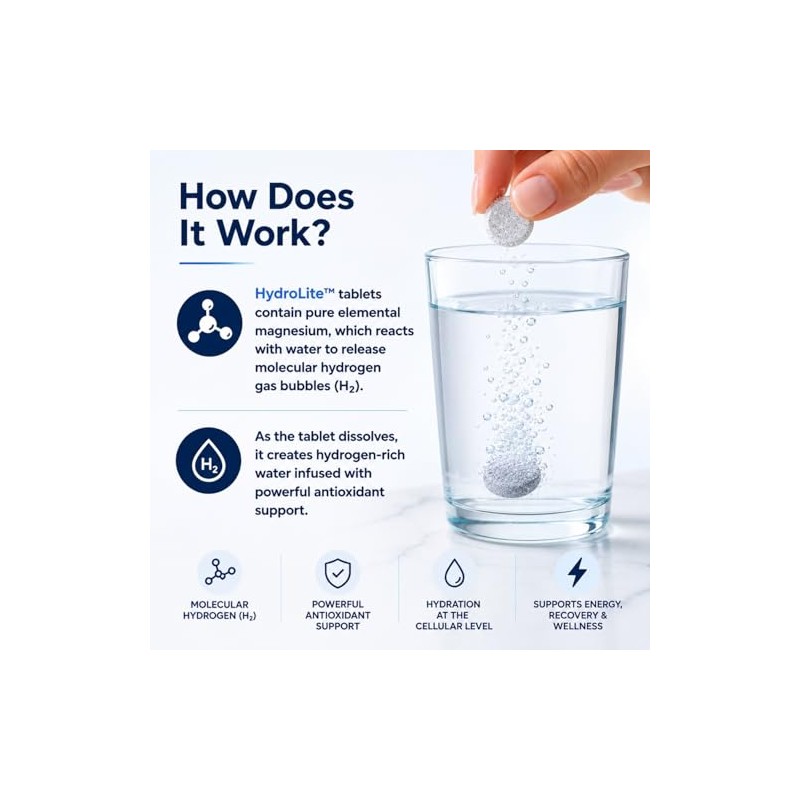 Hydrolite Tabletas de hidrógeno molecular HydroLite para agua potable con