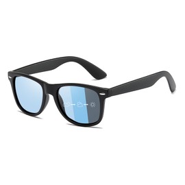Rimerakea Men's Polarized Sunglasses for Fishing and Driving, C: Bright Black/Light Blue (Dimmable)