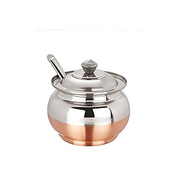 Vaishnavi Creations Stainless Steel Ghee Pot Copper Bottom With Spoon