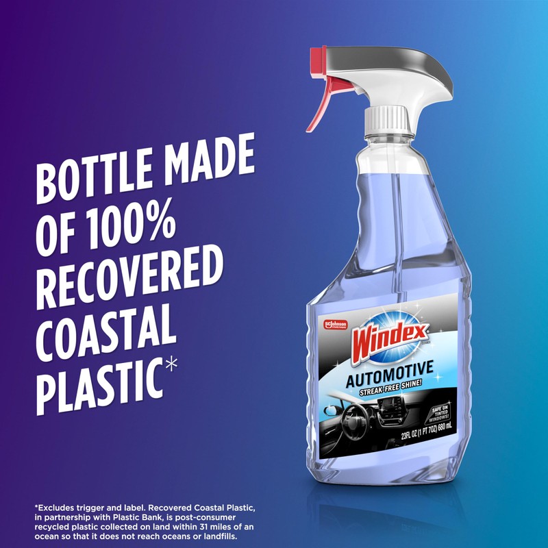Windex Automotive Car Window and Glass Cleaner, Streak-Free Shine for