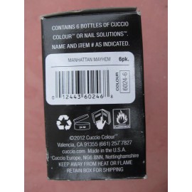 Cuccio Colour 6024 Manhattan Mayhem 13mL metalic red Nail Polish 6-pack