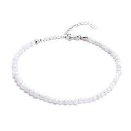 Pearl Anklet for Women, Foot Pearl Necklace with Certification of Authenticity, Real Natural Stone Anklet with 925 Sterling Silver or Gold-Plated Clasp, Women's Foot Jewellery