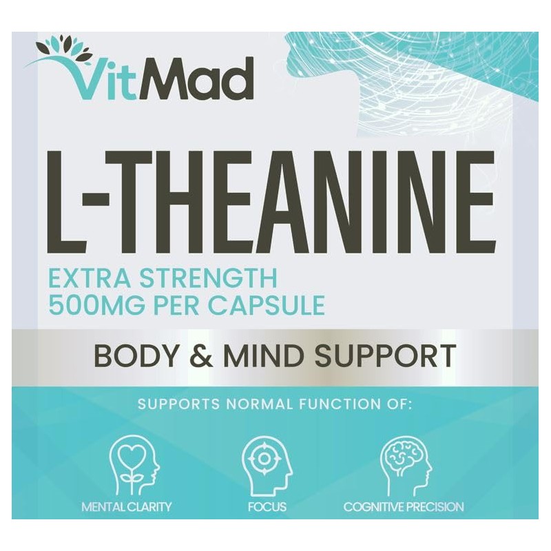 L-Theanine 500mg - 90 Capsules - Supports Sleep and Relaxation