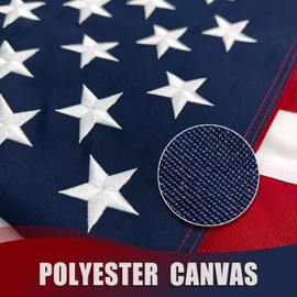 Ancivon 3x5 ft American Flag for Outdoor Display - 100% USA | 250GSM Heavy Duty Wind Tough | Embroidered Stars & Sewn Stripes | Suitable for Patriotic Decorations & High Wind Areas