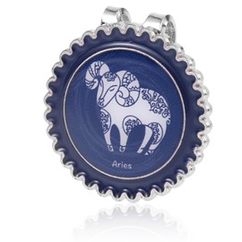 Stylish Constellation-Themed Golf Ball Marker & Magnetic Hat Clip Set, Durable Iron Ball Marker with Hat Clip Blue Golf Accessories for Men Hats Gloves(Aries)