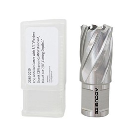 Accusize Industrial Tools 7/8'' Cutting Dia by 1'' Cutting Depth H.S.S. Annular Cutter, 3/4'' Weldon Shank, 2080-2019