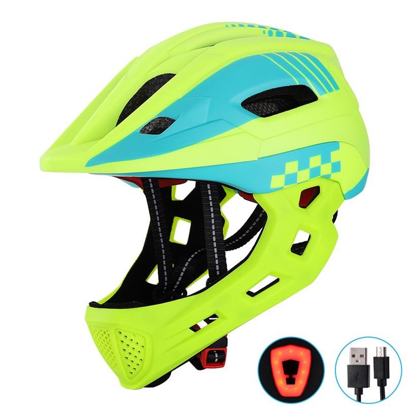 Children Helmet Adjustable Safety Helmet with Warning Light for Scooter