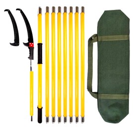 30 Feet Tree Pole Pruner, Durable Tree Trimmers Handle, Manual Branches Trimmer for Garden Tools Loppers Hand Pole Saws Extendable Height with Knives and Storage Pocket