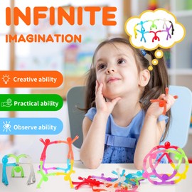 Pack of 6 Mini Man Fridge Magnets - Funny Magnets Kids Toy, Magnetic Mini Male Rubber Sensory Fidget Toys for Kids, Fridge Magnets, Autism & ADHD Gift