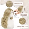 Dirty Blonde Wigs for Women Long Wavy Layered Wig with