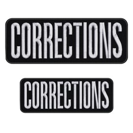 Moordyses Embroidered Corrections Patch for Uniforms, Backpacks, Vest, Jackets end Cap One Small and One Large 3"x8"and 2"x6" Hook and Loop on Back