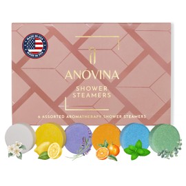 Anovina Shower Steamers Aromatherapy Gift Box Made in USA Self Care Gifts for Women and Men - All Natural Shower Bombs - Shower Tablets Made with Essential Oils