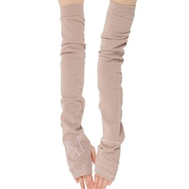 Anes p749 Women's UV Protection, UPF 50+, Plain, Long, 23.6 inches (60 cm), Cool Touch, Mesh Back, Cat/Beige