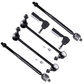 SCITOO 6pcs Front Suspension Kit Inner Outer Tie Rod End Sway Bar End Link Replacement For 2009-2012 For Dodge Journey