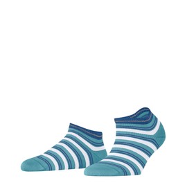 FALKE Women's Smart Stripe W Sn Cotton Low-Cut Patterned 1 Pair Trainer Socks, Turquoise Key Largo 6852, 2.5-5