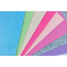 Interdruk - Felt Sheets - DIY Textile Fabrics Craft - 8 x A4 Sheets - Pastel Colours