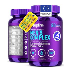 Vitaminas Para Hombre – Multivitaminico Hombre con Vitaminas A, C, D3, E, B1, B6, B12, Zinc, Magnesio, L-Arginina y Maca – Suplemento Diario – Sin Gluten – 90 Cápsulas