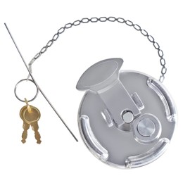 Dexepe Locking Diesel Fuel Cap 4" Compatible With Peterbilt Semi Trucks 1972-2017 Aluminum Fuel Tank Cap Lock Replacement for 379 389 579 11-04859-100 11-04859-200 572.1015 600212 Silver 1Pcs