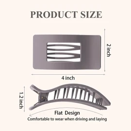 4 PCS Flat Hair Clips, Large Flat Claw Clips for Women Girls, Strong Hold French Hair Clips for Thick Thin Hair, Stylish Classic Hair Barrettes(Matte)