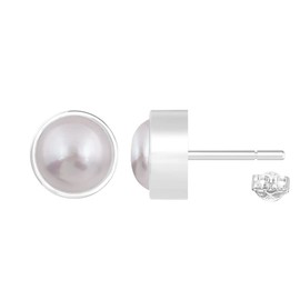 1.35Ct Natural Pearl Stud Earrings for Women Sterling Silver White Stone Jewelry Women's Day Gifts For Wife