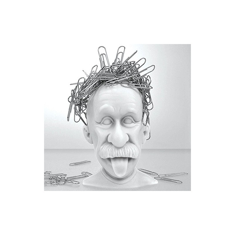 Albert Einstein Genius Bald Headed Magnetic Paper Clip Holder Desk