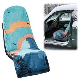 Fluffy Winter Car Seat Towel Covers with Storage Bag Seat Warm Soft Car Cushions Post Workout Sweat Washable Cover Non Slip Towel for Winter Comfort Protection Outdoor Sport Activities(Sasquatch)