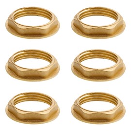 Pack of 6 Flange Hex Lock Nuts, 3/8 Inch Flange Female Thread Brass Hex Nut, Tap Sanitary Fitting Nut for Bathroom Sink Sanitary Fittings Accessories