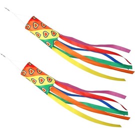 Rainbow Windsock, 2pc Colorful Spiral Windsock Rainbow Windsock Outdoor Hanging Decoration 40Inch Windsock Weatherproof Garden Windsock for Outdoor Backyard Colorful Flag (Rainbow Windsock-2)