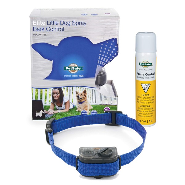 PetSafe Elite Little Dog Spray Bark Collar for Small Dogs from 8 lbs to 55 lbs - Smallest Collar Option - Citronella Spray - No Barking Control Device - PBC00-11283