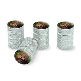 Leopard Hunting Valve Stem Caps for Tire Rim Wheel Aluminum - Aluminum