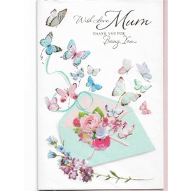 Mothers Day Card For Mum 23 x 15 Cm (9 x 6 inches) With Love Mum Thank You For Being You