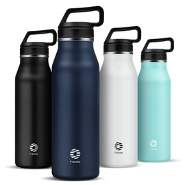 FJbottle Water Bottle, 4.6 fl oz (1.2 L), Vacuum Insulated, Heat Insulated, Stainless Steel Bottle, Direct Drinking, Simple, Stylish, Lightweight, Thermos, Work Commute, Trekking, Club Activities, Outdoor Work, Golf, Hot Yoga, Hydration, Cleaning Sponge Included, For Boys, Girls, Adults, Kids, Blue