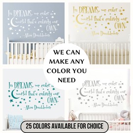 In Dreams We Enter a World Entirely Our Own Wall Decal Quote Baby Room Wall Decals Wizard Quote Wall Decals Nursery Decor Quotes Nursery Quote Vinyl Sticker Nursery Quote Decal vs70