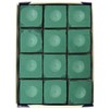 Silver Cup Billiard/Pool Cue Chalk Box, Green, 12 Cubes