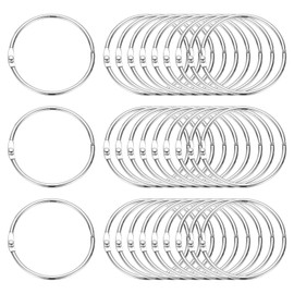 PATIKIL 2" x 2.2" Loose Leaf Binder Rings, 30 Pcs Metal Book Rings Nickel Keychain Ring for Paper Index Cards Flash Card Notebook Rings Office Home Book Binder, Silver Tone