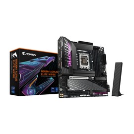 GIGABYTE B860M AORUS Elite WIFI6E Intel Core Ultra (Series 2) LGA 1851 Motherboard, mATX, DDR5, 3X M.2, PCIe 5.0, USB-C, WIFI6E, 2.5GbE LAN, EZ-Latch