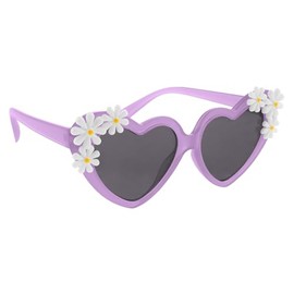 Stephen Joseph Cute Fashion, Kids Round Flower, Girls Sunglasses, Purple Heart, OS
