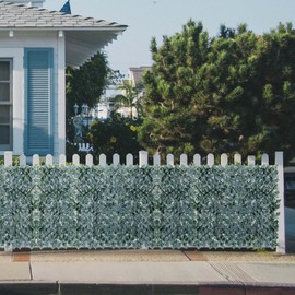 TANG by Sunshades Depot 58"x196" Artificial Faux Garden Dark Green IVYLeaf Fence Screen 1 Pc Leaf Vine Decoration Panel