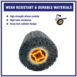 40 Grit Abrasive Polishing Wheel Brush, Wire Drawing Grinding Buffing Wheel, Drum Burnishing Brush for Metal and Wood Surface Treatment Rust Removal, 4.7" x 4"