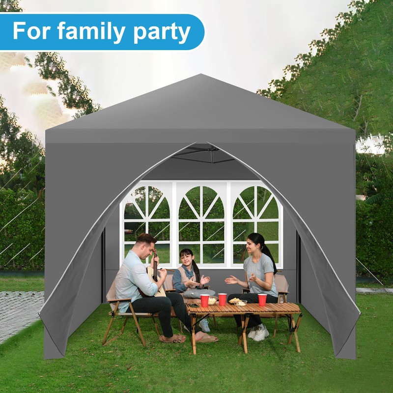 4 Pcs Pop up Canopy Sidewalls for 10x10 Frame, Grey