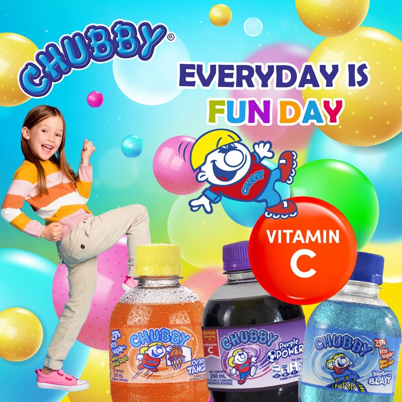 Chubby USA Soda 8.4 oz (250ml) 6 Pack (Tutti Frutti)