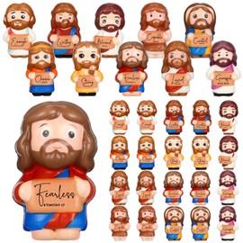 Sotiff 30 Pcs Back to School Gifts Jesus Stress Ball Bulk for Vbs 2.36 Inch Small PU Foam Jesus Stress Relief Figures Inspirational Christian Religious Gifts for Sunday School (Stylish)