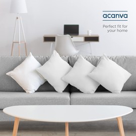 Acanva Throw Pillow Inserts for Bed Couch Sofa, Ultra Soft Polyester Filling for Decorative Cushion Square Sham Form, 26"x26"-2 Pack, White